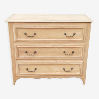 Chest of drawers 3 drawers solid oak raw wood