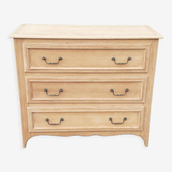 Commode 3 tiroirs chêne massif bois brut