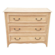 Chest of drawers 3 drawers solid oak raw wood