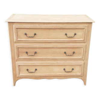 Chest of drawers 3 drawers solid oak raw wood