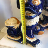 Vintage Chinese food dog ceramic Chinese blue and white dogs foo
