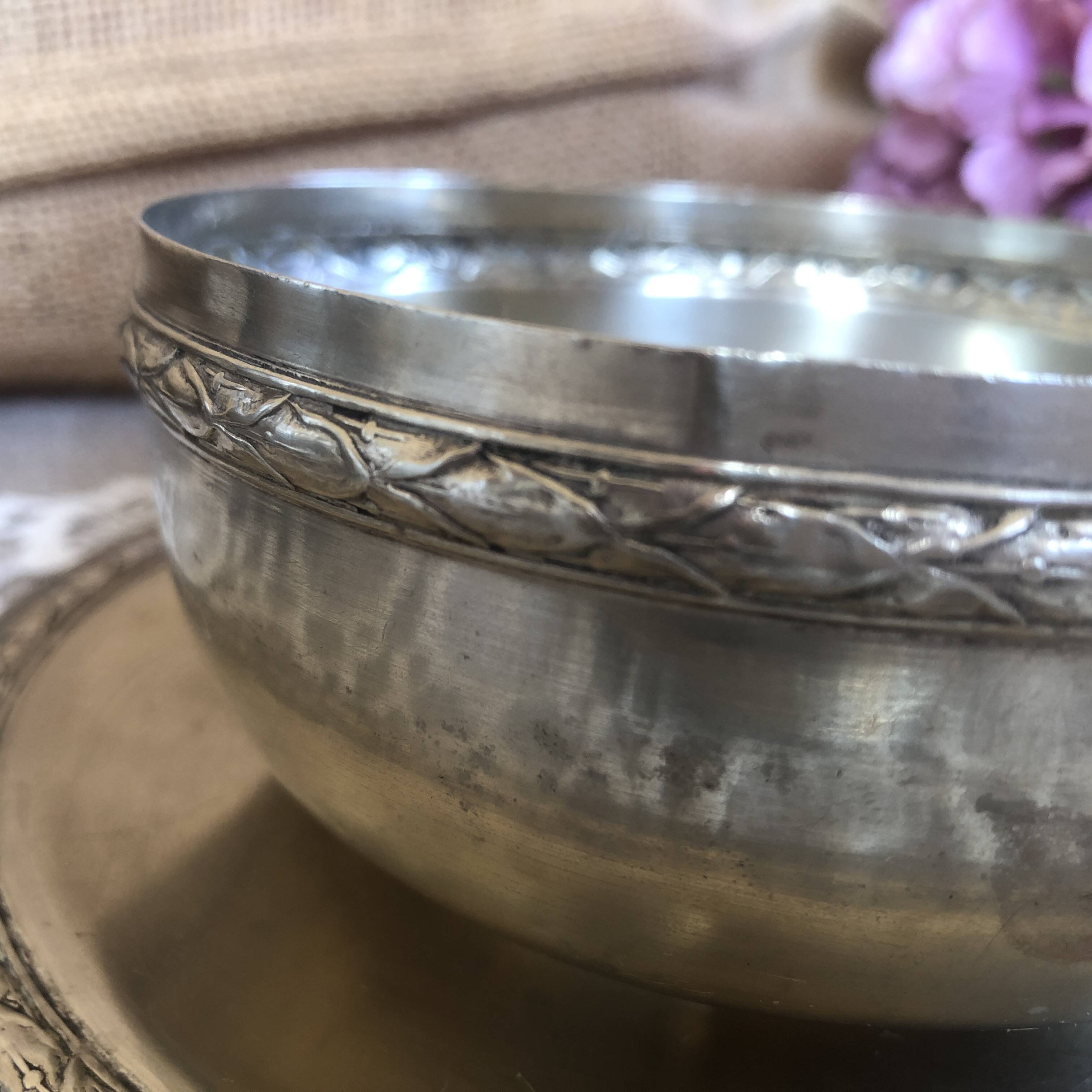 Set of 3 old "silverware" cups