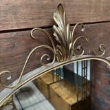 Gold metal rear-view mirror - 70x36cm