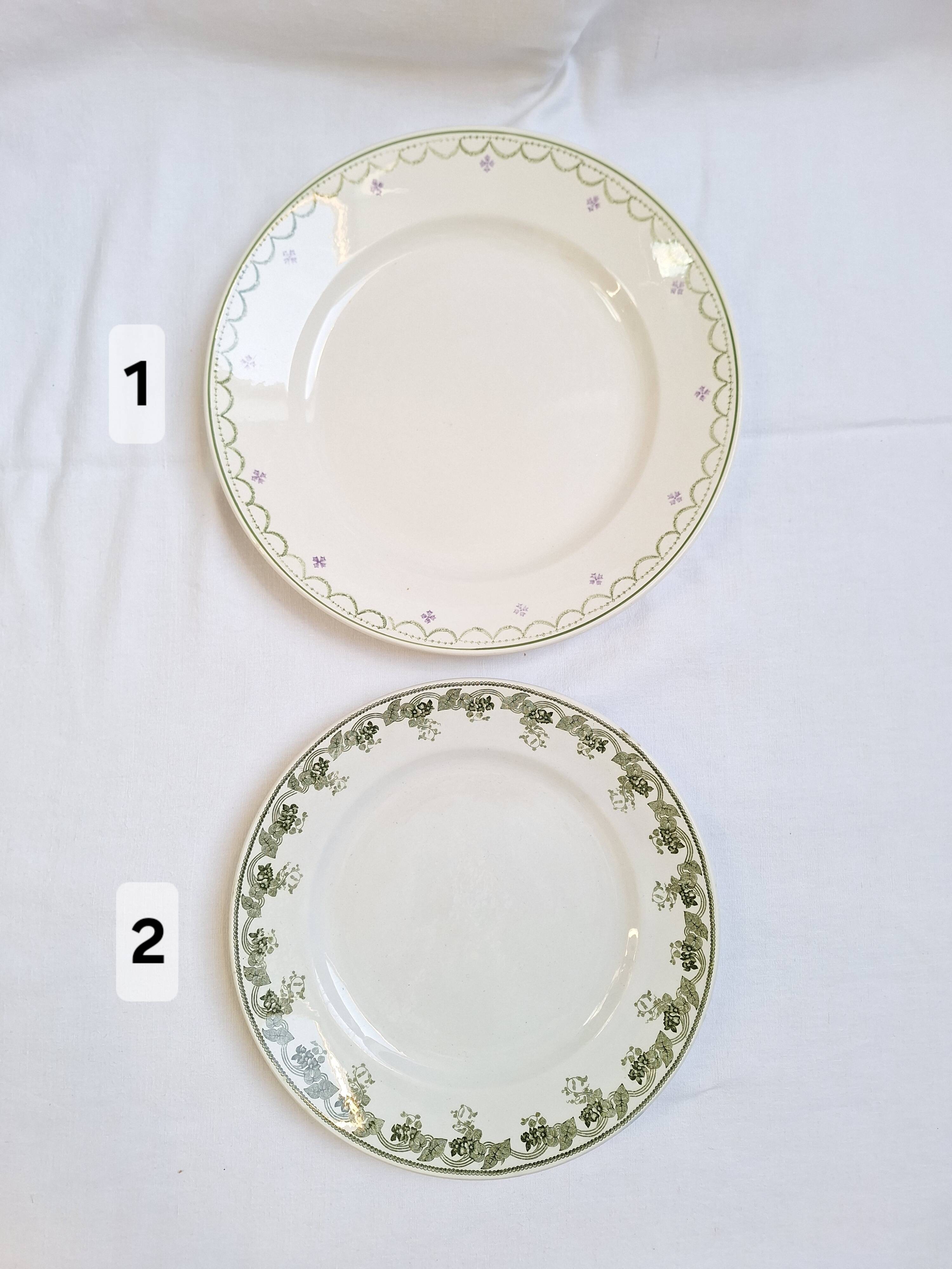 Longwy and Moulin des Loups Violetta round green platter