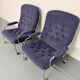 Paire de fauteuils lounge roulette design scandinave Bruno Mathsson