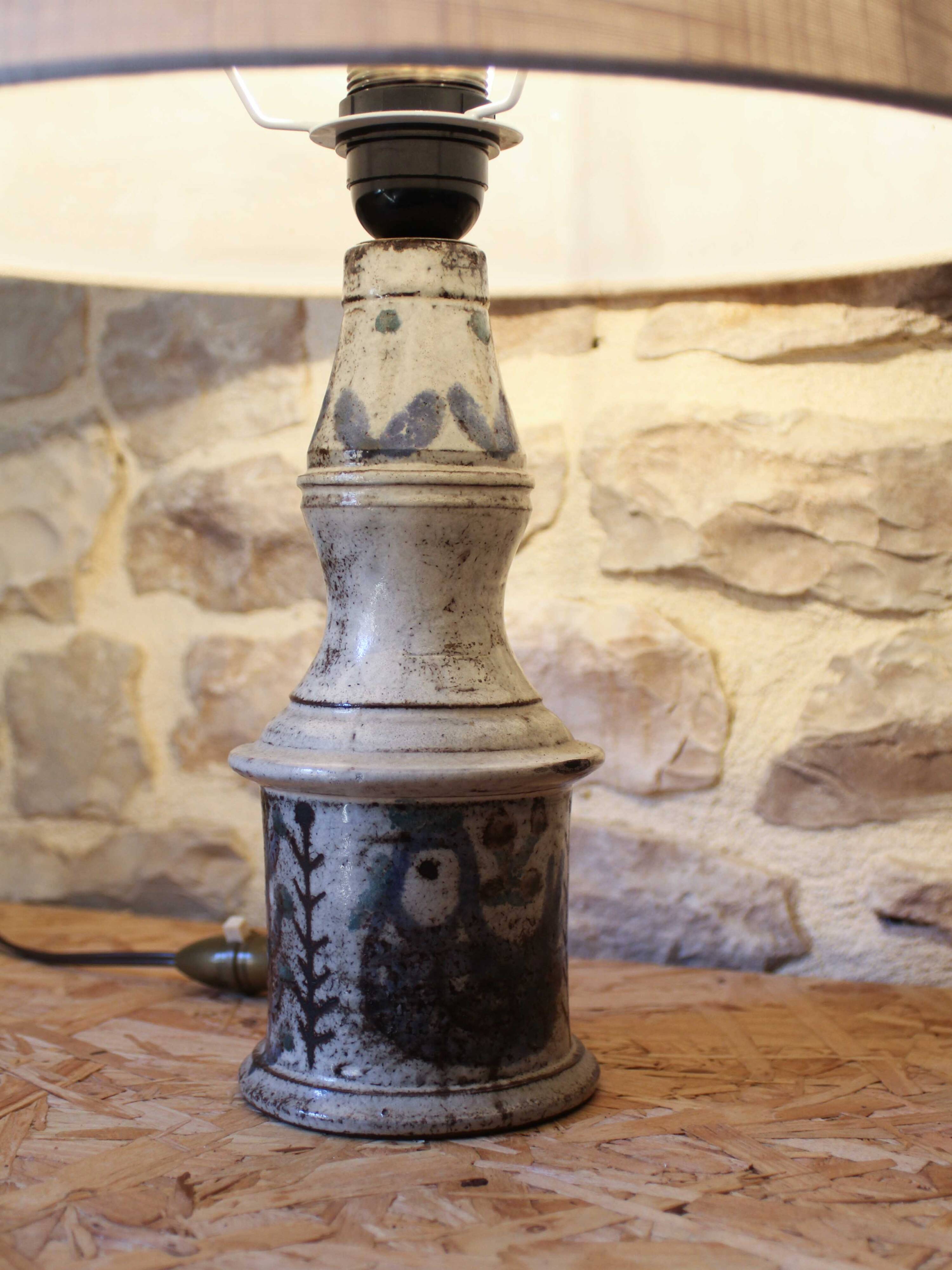 Pied de lampe en céramique Gustave Reynaud Atelier Le Murier