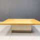 Vintage ash wood hidden bar coffee table by Paul Michel, 1970s