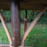 Table à manger bois et rotin