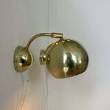 Pair of vintage adjustable wall lights, brass, Sweden 1970