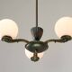 Art Deco French Brass Figural Chandelier, 1930