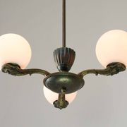 Chandelier figural en laiton Art Déco français, 1930