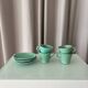 Set of 4 Vintage Jade Green Studio Pottery Espresso Cups & Saucers – Hand G