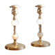 Brass and alabaster chandeliers, French from the 60s