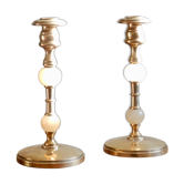 Brass and alabaster chandeliers, French from the 60s
