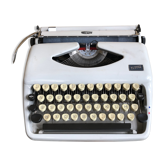 Old writing machine triumph tippa plastic white + malle holland vintage