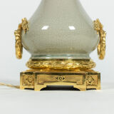 Lamp in bronze and celadon porcelain, circa 1880