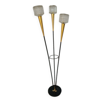 Lampadaire années 60 à trois lumières