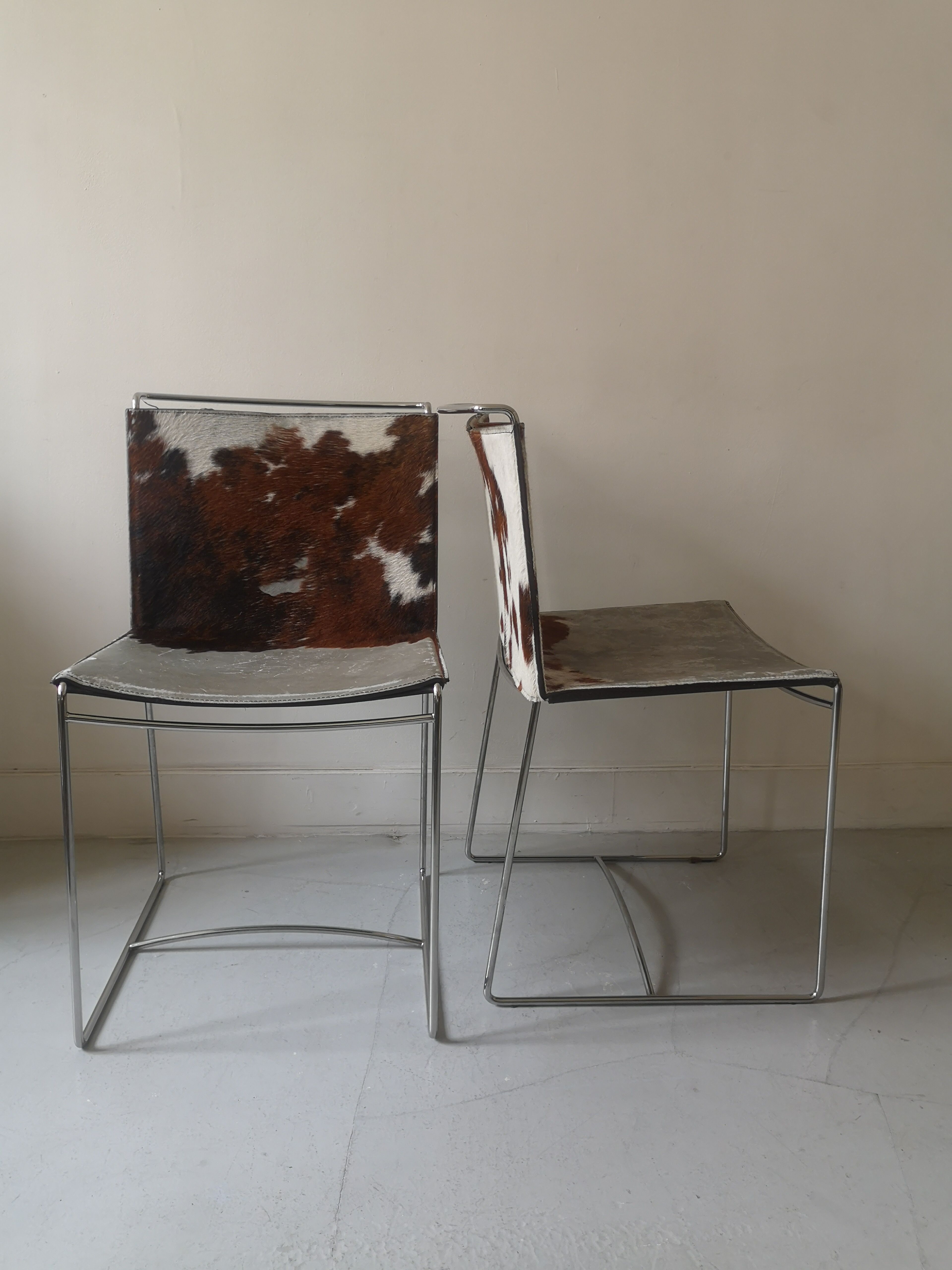set of 2 "fil"metal chairs by Pascal Mourgue for Ligne Roset Cinna