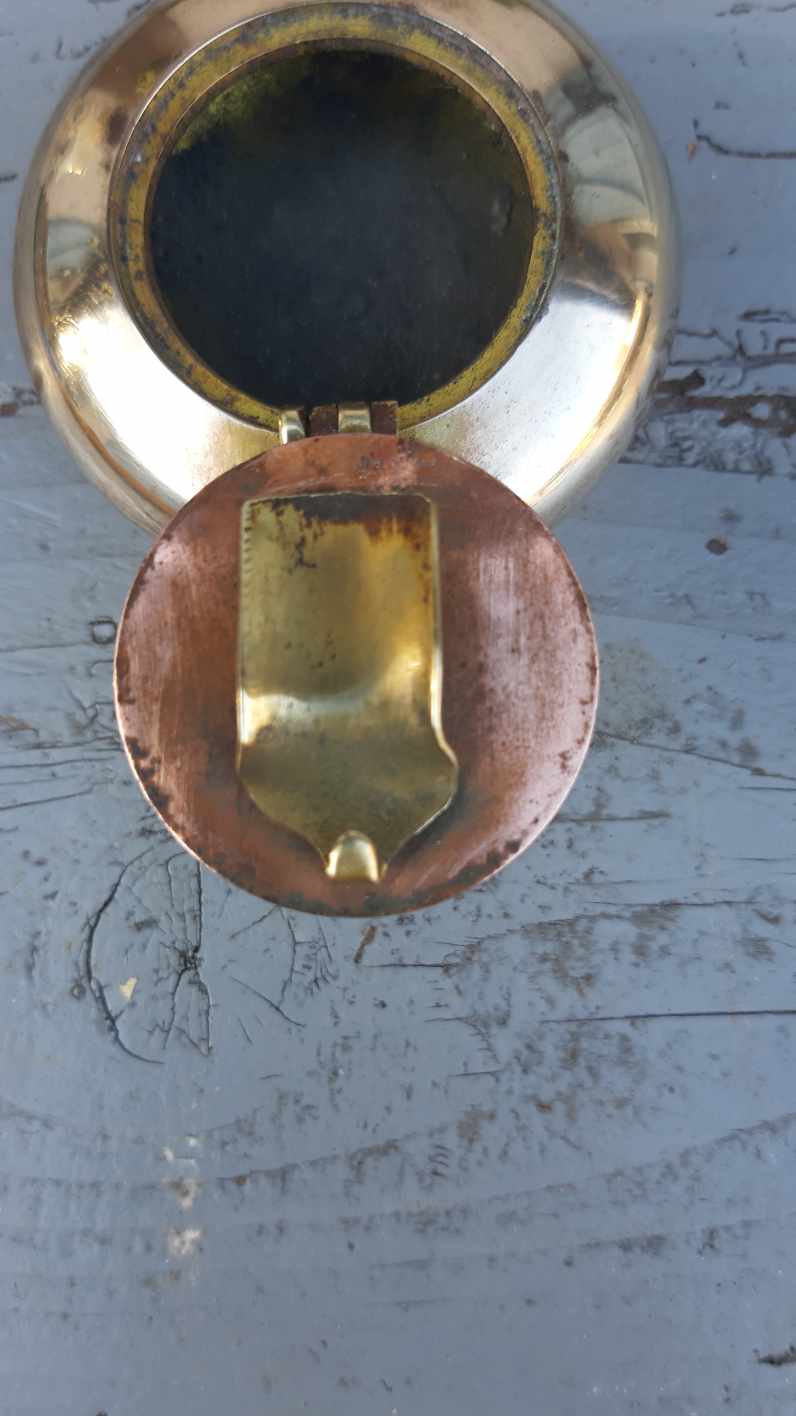 brass and copper navy ink ashtray