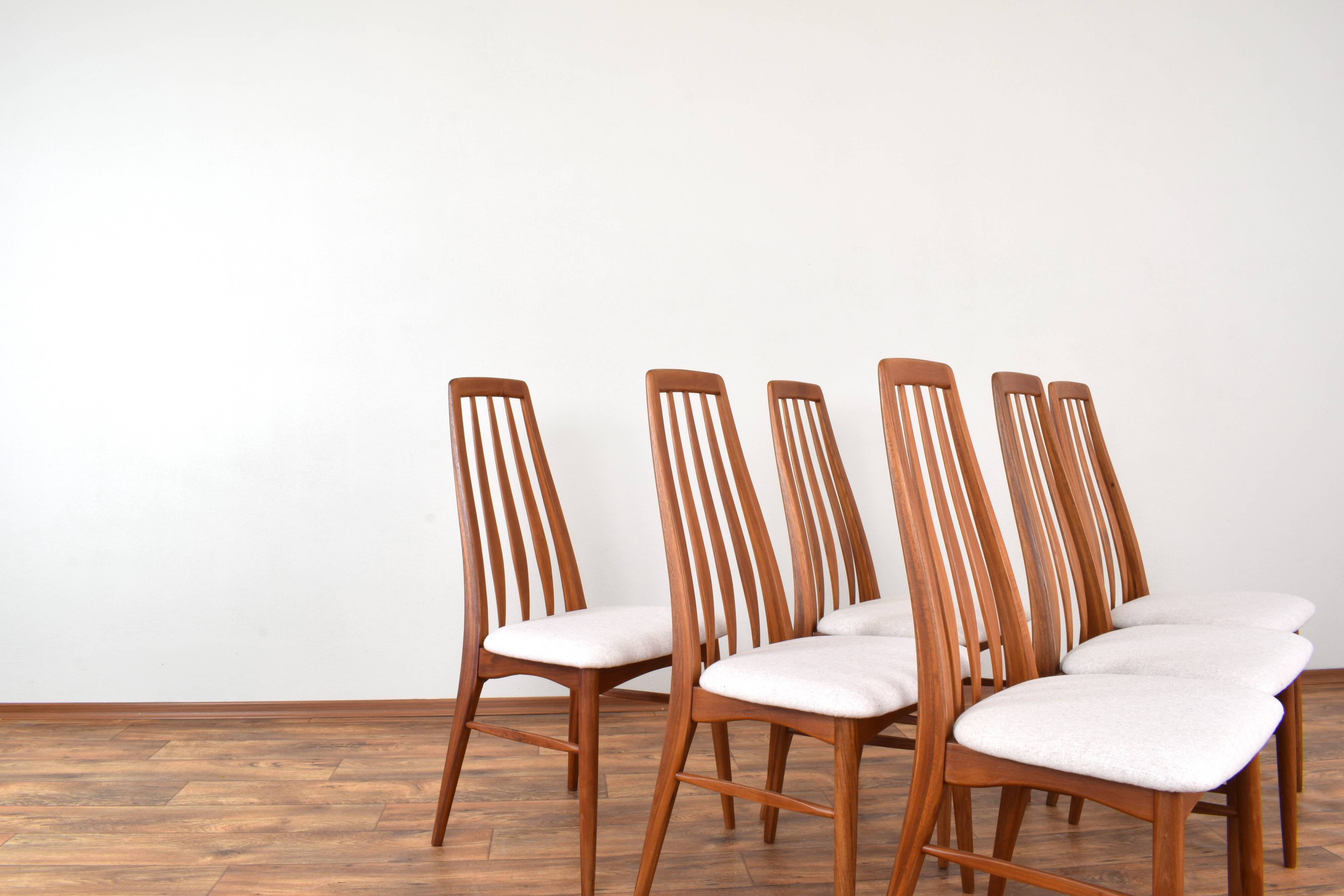 Mid-Century Teak Eva Chair by Niels Koefoed for Koefoeds Hornslet, 1960s, Set of 6