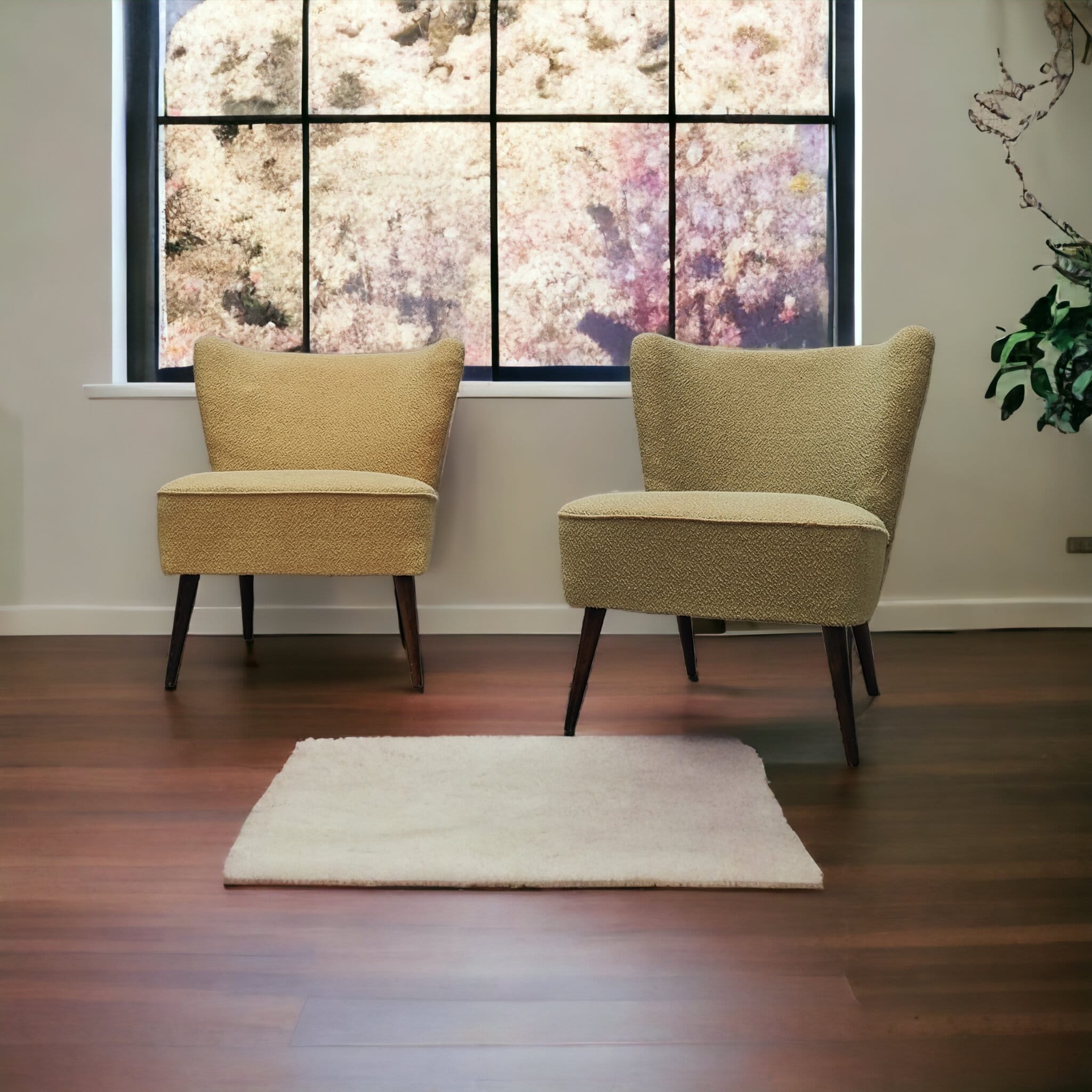 2 mid century cocktail chairs
