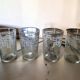 5 vintage glasses / cups, Art Deco geometric design