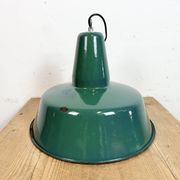 Large Industrial Green Enamel Factory Pendant Lamp, 1960s