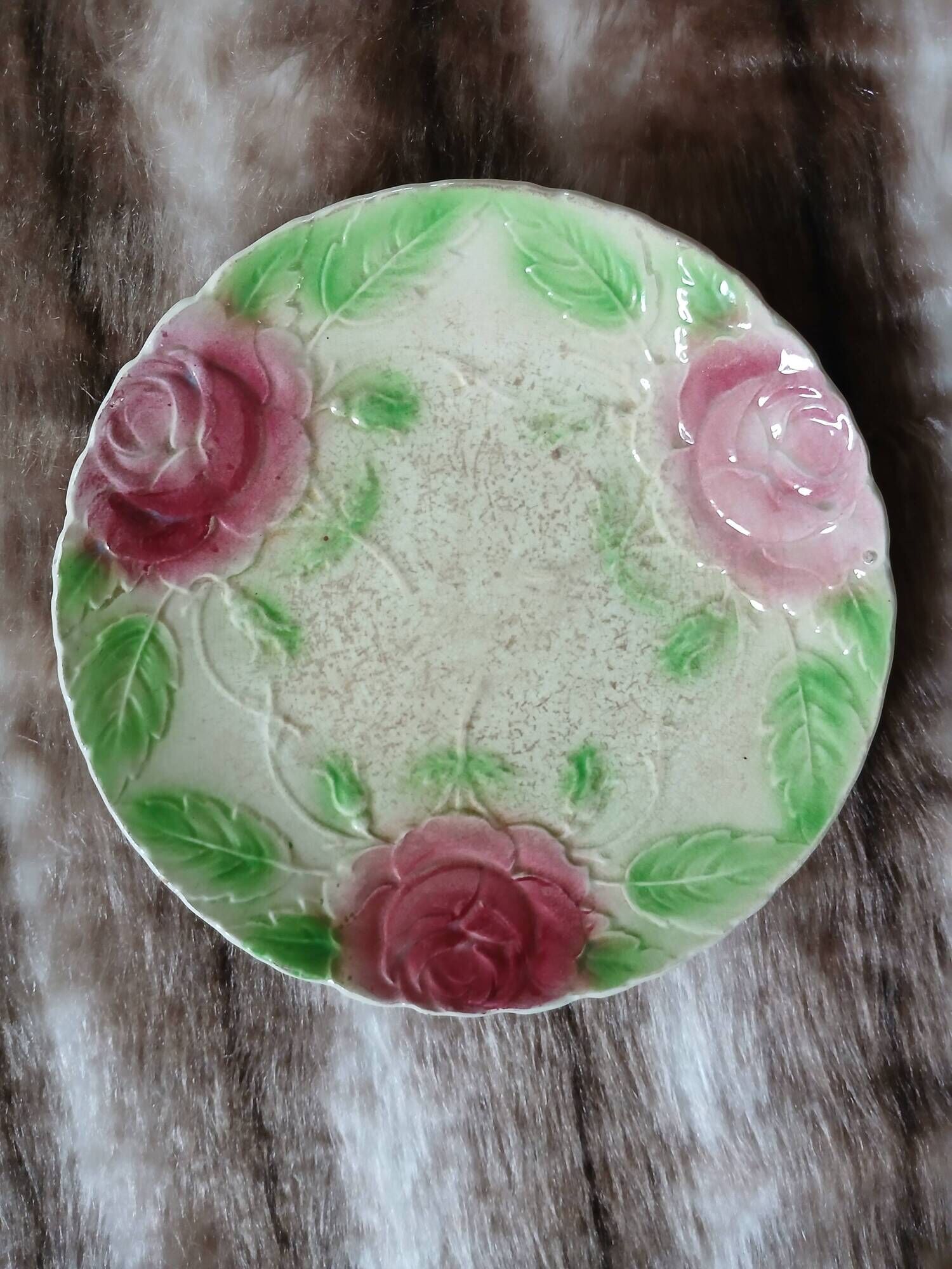 10 assiettes très anciennes en barbotine 