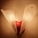 Three vintage rockabilly red plastic wall lights