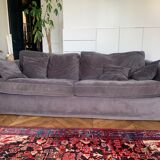 Anthracite grey velvet sofa