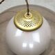 Space-age Italian Brass, Opaline and Plexiglass Pendant Lamp