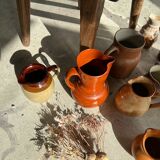 Two-tone brown ceramic wine pitcher H: 24cm