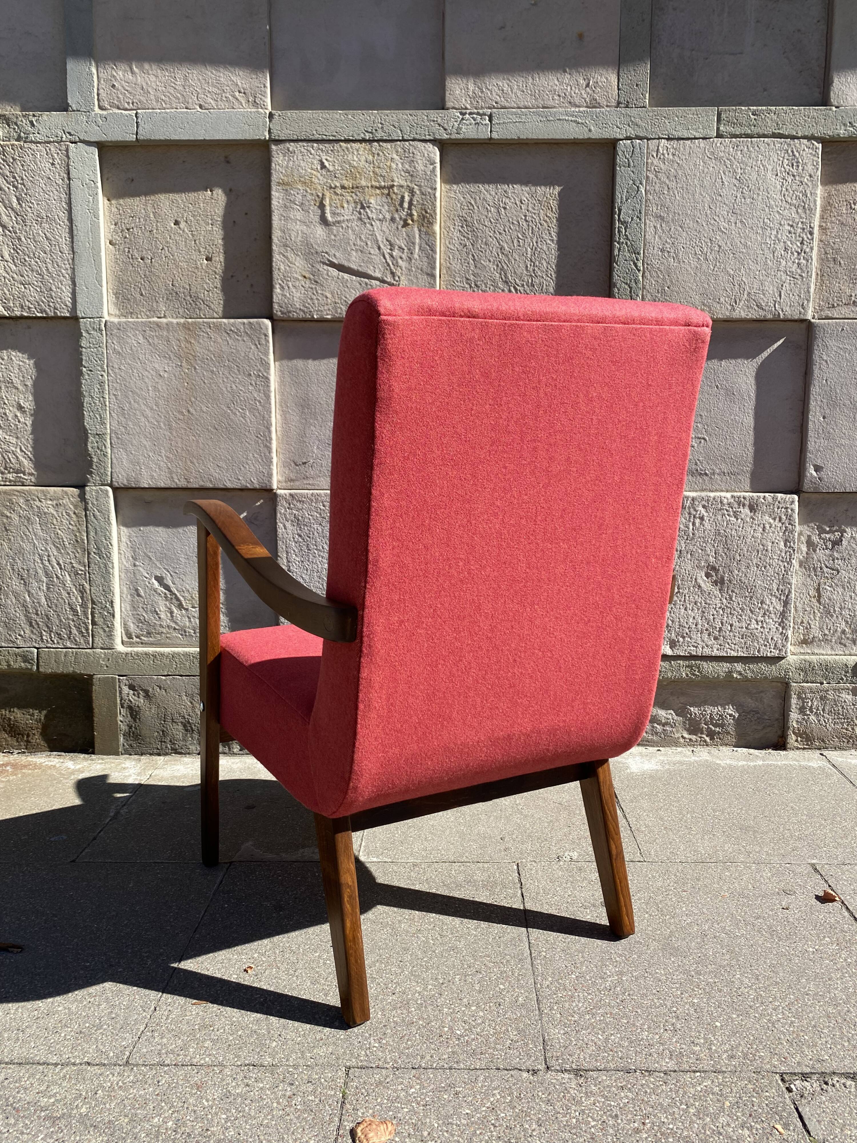 Armchair from the 1960s, Polish People's Republic, after complete renovation, wool.