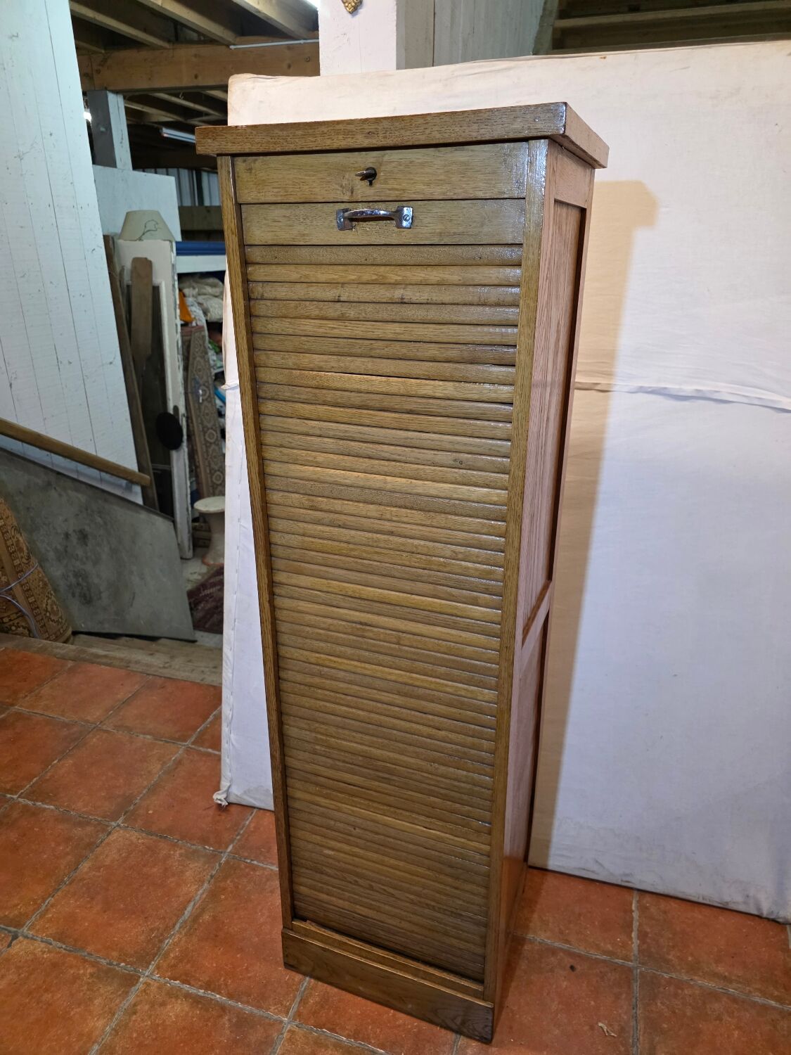 Classeur à rideau ancien en chêne