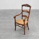 French Provincial Ladder‑Back Armchair with Woven Rush Seat, 19th century