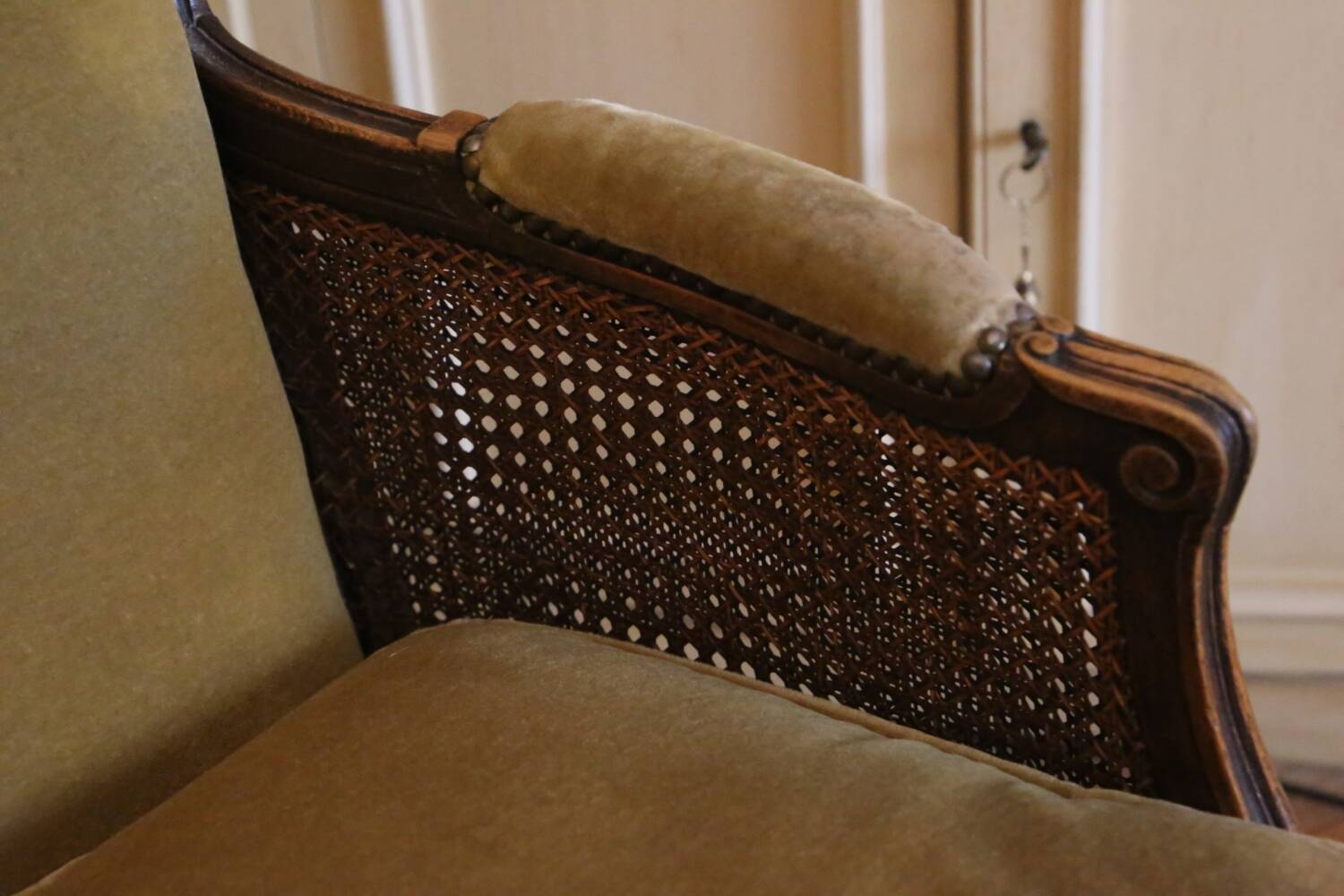 Cane shepherdess armchair, around 1930