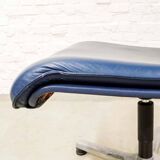 Sitag Ocean Blue Leather Executive Desk Chair. Switzerland, 1970s