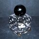 Vintage white and black polka dot glass perfume bottle and round bakelite cap