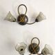 Pair of Art Deco double tulip wall lights