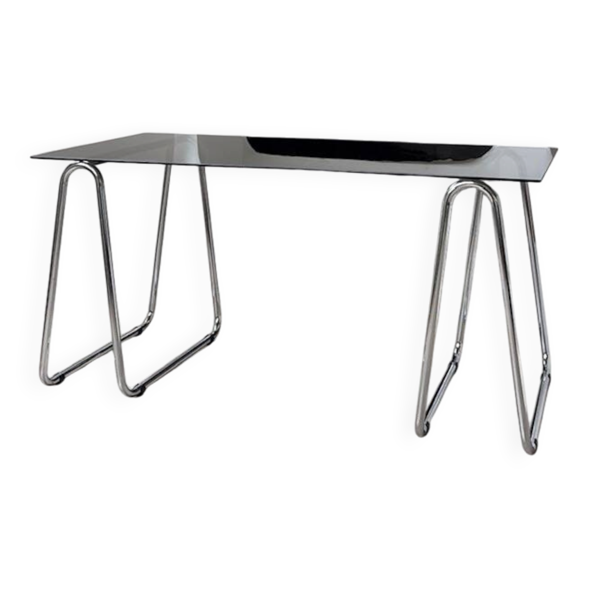 Stainless steel and glass desk
