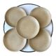 lot of 5 flat stoneware plates Made in France 70s