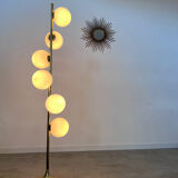Old floor lamp in brass and opaline design from the 70s Max Bill lamp