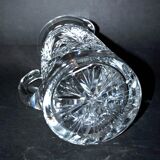 Pichet cannette ancienne en cristal richement taillé - palmette et étoile