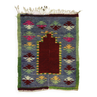 Tapis Tulu Vintage Turc Oushak 110x145 cm Laine Fait Main