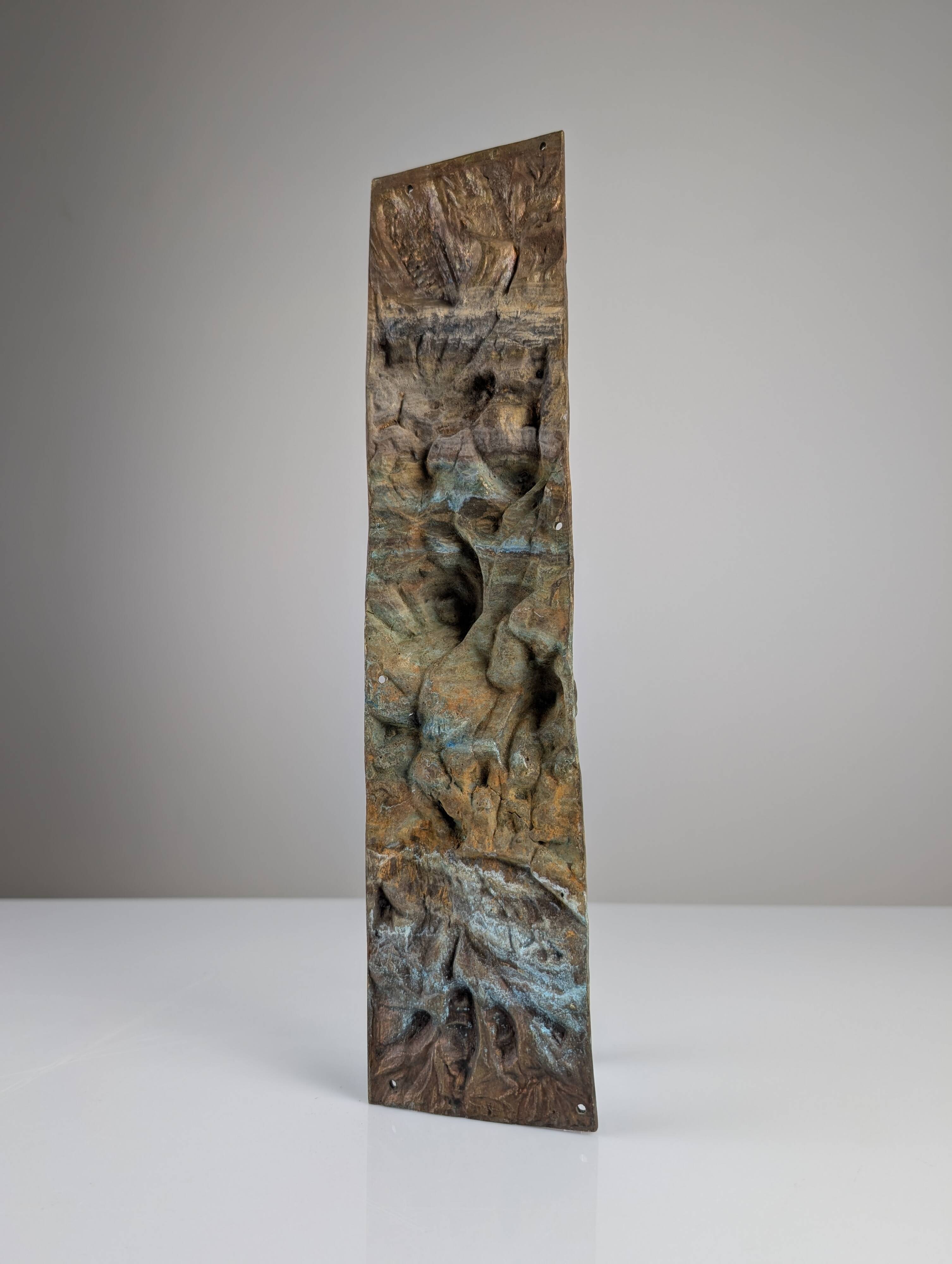 Antique Bronze Relief of Nature and Birds, 1900s