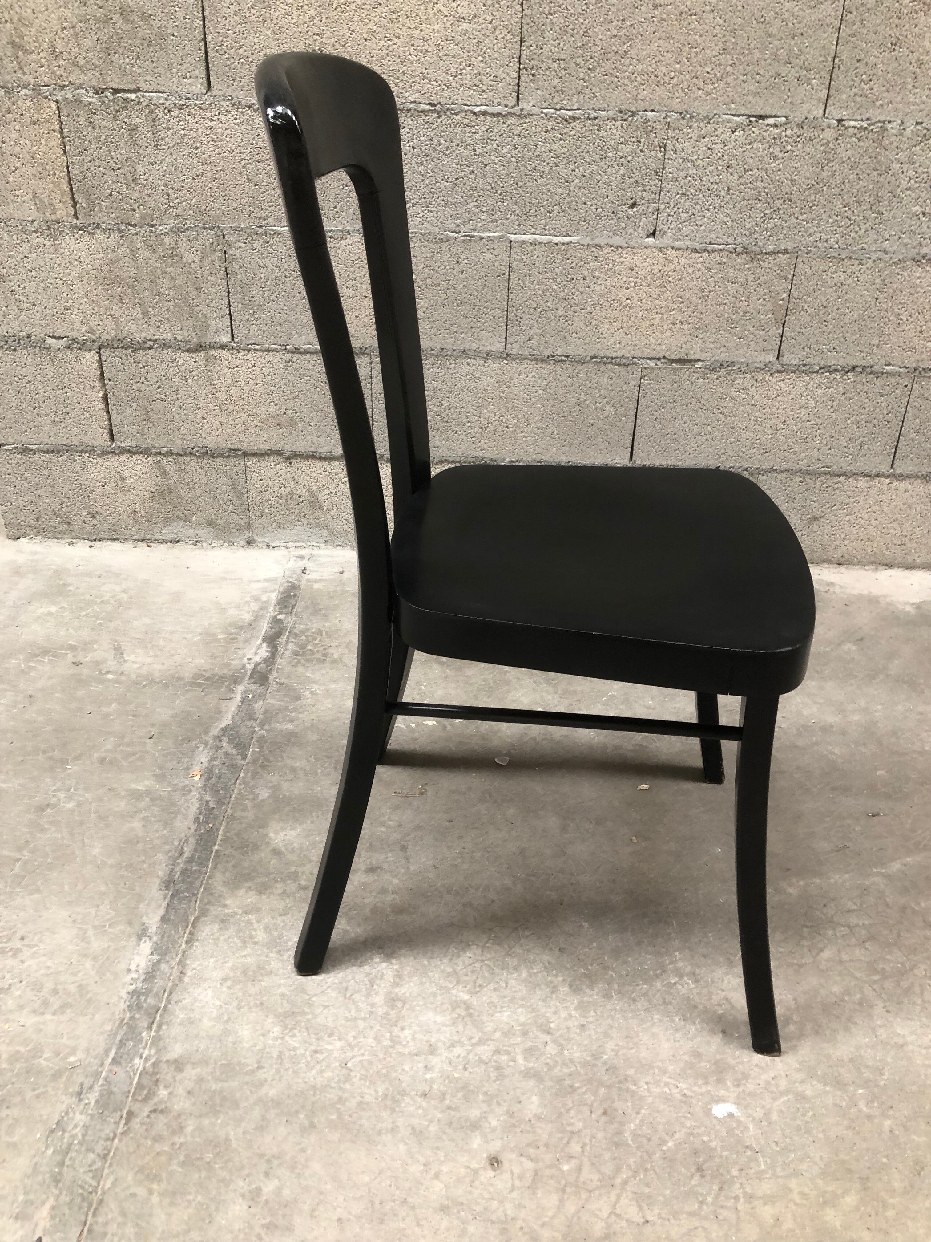 Series 12 black bistro chairs of the 70s
