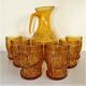 Service amber glasses and Bormioli decanter