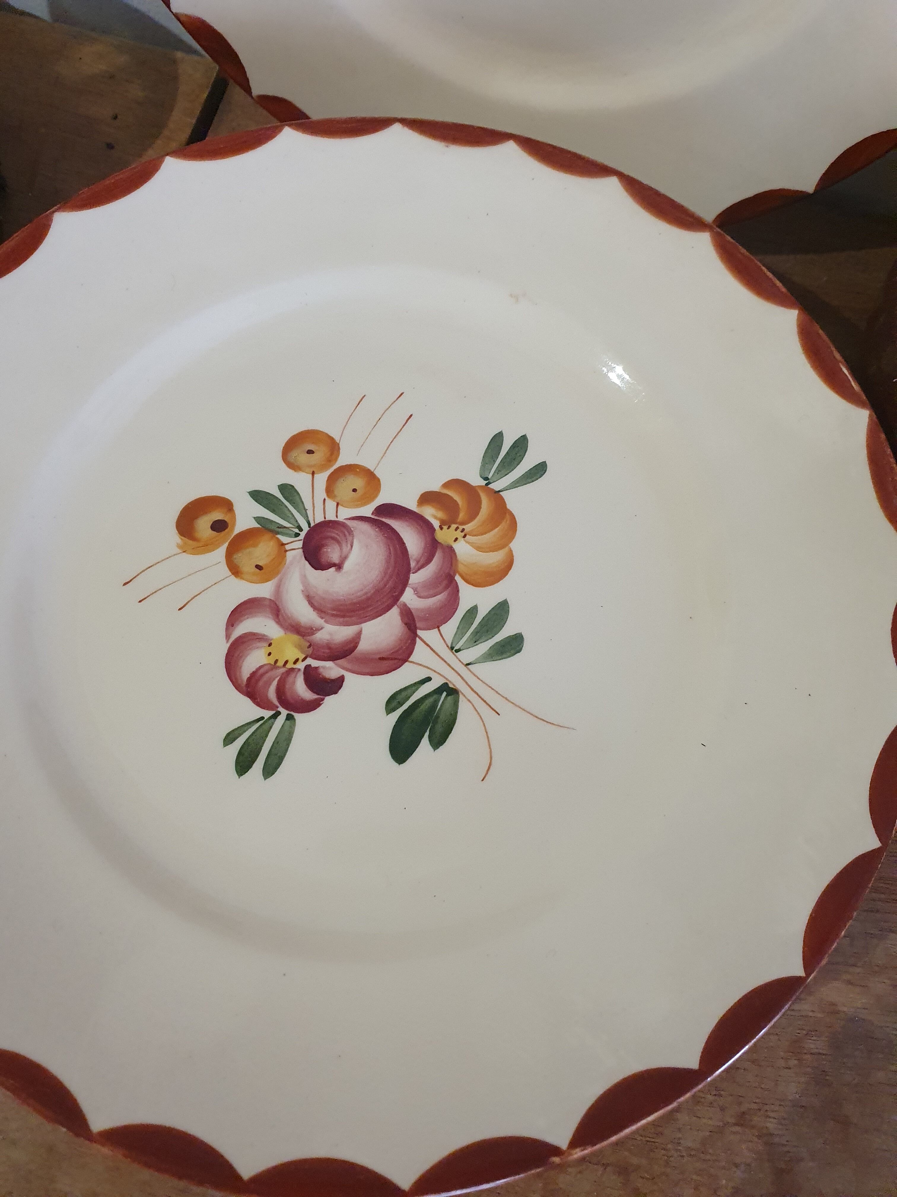 6 flower dessert plates