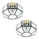 Pair Of Mid Century Glass Ceiling Lights Or Wall Lamps From Limburg, 1960s