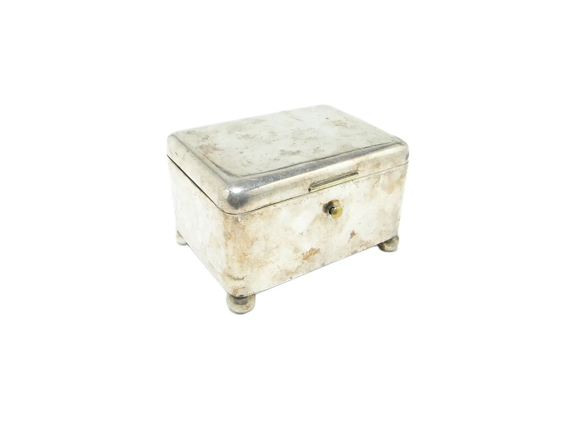 Art Deco sugar bowl, silver-plated brass, Norblin, Poland, 1920s.